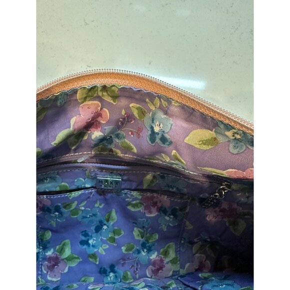 Maxx New York Pink Genuine Leather & Nylon Lined Handbag With Floral Interior De - Picture 12 of 13